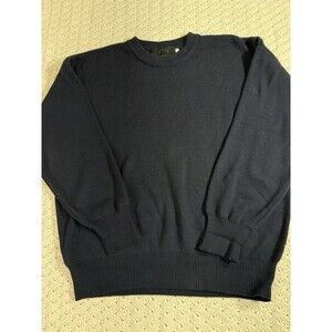 Bogner Sweater Mens Large Navy Blue Crewneck Pullover Acrylic Wool Vtg Large